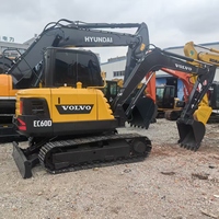 Mini-excavatrice Volvo EC60D d'occasion, moteur d'origine, machine de construction compacte, prête à l'emploi, excavatrice d'occasion à vendre