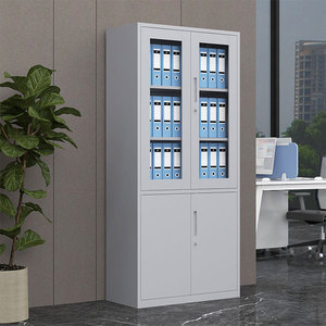 Modern Design Heavy Duty Steel <b>Glass</b> Office Storage Cabinet <b>File</b> Filling for Home Office Living Room School Gym - Product Image 1