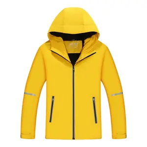 Yellow jacket plus size Jacket hike Winter fleece jacket Blank water proof wind breaker outdoor custom logo