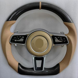 Volante de cuero de fibra de carbono personalizado para Porsche <span class=keywords><strong>Macan</strong></span> 95B S Turbo <span class=keywords><strong>GTS</strong></span> 2014-2023 Compatible con modelos Panamera Cayenne - Product Image 2