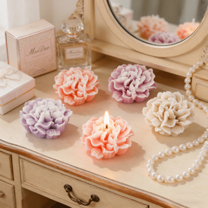 Bougie décorative Zijin Carnation en cire de paraffine, durée de combustion de 1 à 2 heures, 5 couleurs, pour la fête <span class=keywords><strong>des</strong></span> mères, Thanksgiving, la maison - Product Image 2