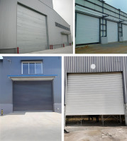 Porte de garage automatique en aluminium à enroulement, robuste, avec rail de guidage, télécommande, résistance au vent classe 8-12, anti-ouragan