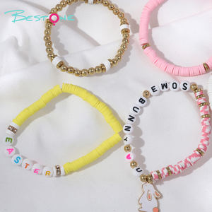 Nouveaux bijoux personnalisés 5 couches lettre Bracelet perlé cadeau de Pâques filles Bracelet avec breloque lapin - Product Image 4