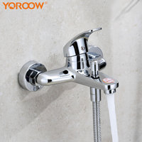 Mélangeur de robinet de douche de salle de bains d'eau froide et chaude de bonne qualité mélangeur de douche de baignoire de corps en laiton chromé mural
