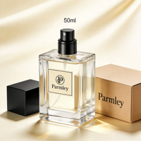 Magnifique flacon de parfum carré de luxe 50 ml en verre, diffuseur à bâtonnets écologique, couvercle en cristal unique avec clip, design 50 ml