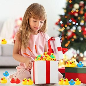 Custom Logo Multicolor Mini Rubber Ducks <b>Bath</b> Toy Bulk Float Duck Baby Shower Birthday Party Christmas Favors Gift in 5 Colors - Product Image 5