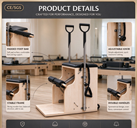 Kursi Pilates Wunda Kayu Maple MJD Fitness Silent Pedal yang Dapat Disesuaikan, Tahan Lama dan Multifungsi untuk Latihan Pilates