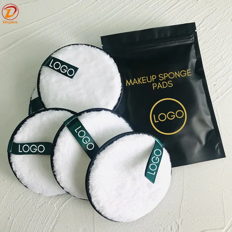 12cm Eco-Friendly Washable Microfiber Makeup Remover Face Cloths For All Skin Types Water Reusable Makeup Remover Sponge Pads