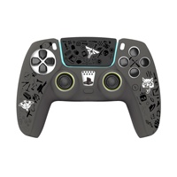 Coque en silicone à thème de jeu avec autocollant pour PS5 PlayStation 5, housse de protection pour manette, ensemble d'accessoires