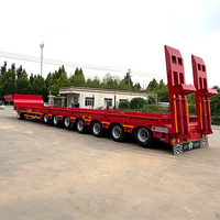 Semirremolque de plataforma baja de 8 ejes y 120t, con suspensión neumática, extensible 6m, con ensanchamiento lateral, para carga sobredimensionada