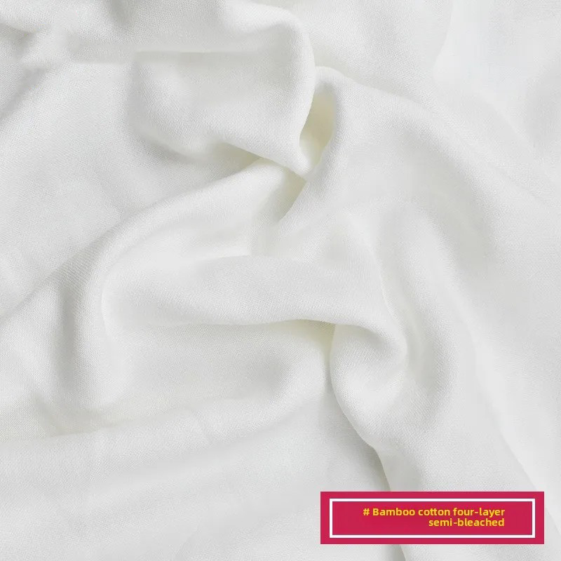 Four-layer Woven Lightweight Bamboo Cotton Gauze Fabric 70% Bamboo 30% Cotton Abrasion-Resistant Abstract Geometric Pattern Baby