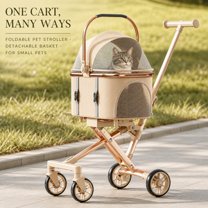 Carrito Plegable de Aluminio para Mascotas, Perros y Gatos, con Toldo de Malla, 4 Ruedas, Portátil, para Paseos al Aire Libre - Product Image 6