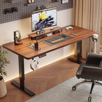 Bureau d'ordinateur en bois massif bureau à domicile moderne nouveau poste de travail intelligent électrique réglable en hauteur pour adultes jeu extensible