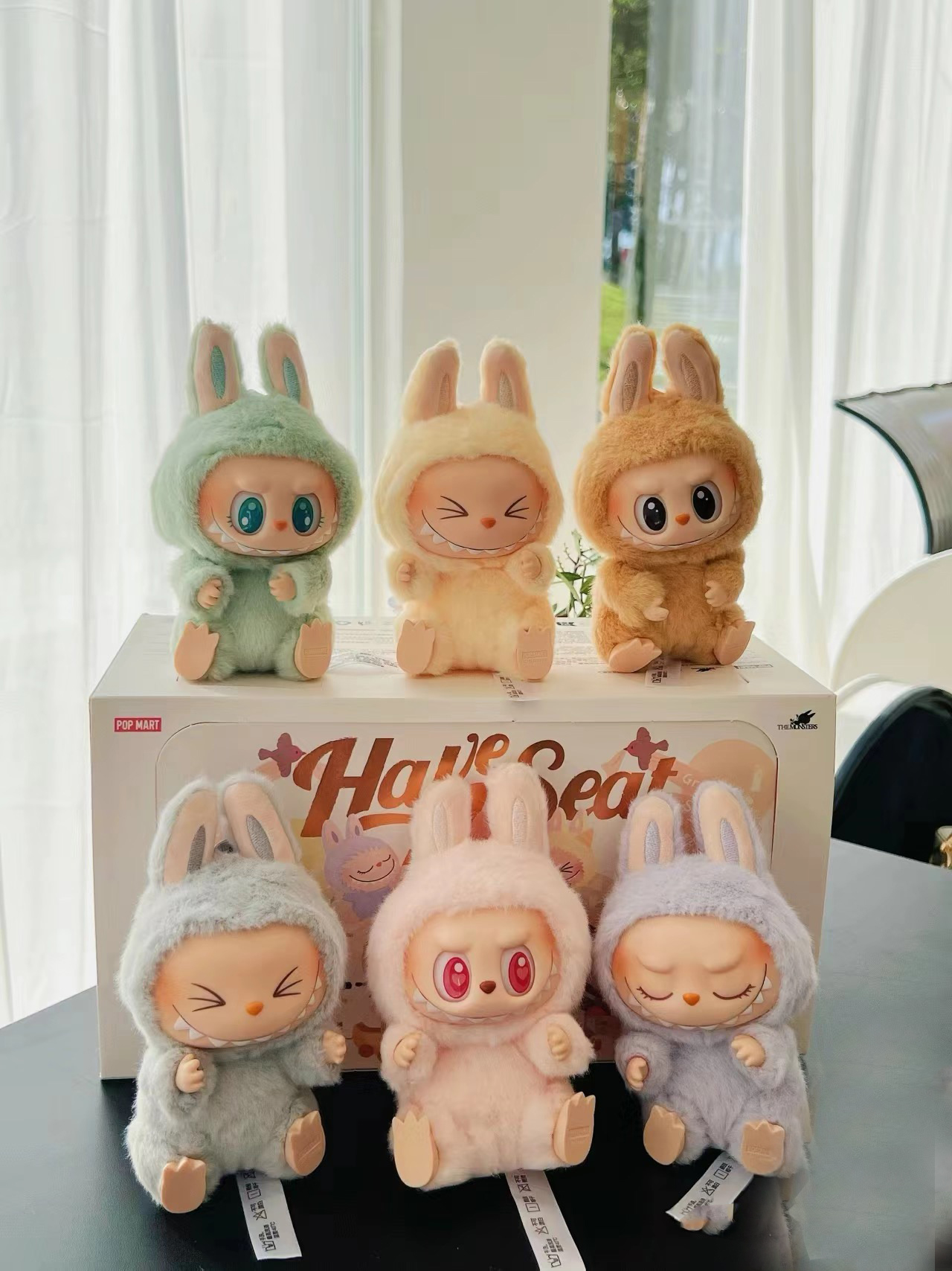 ぬいぐるみ POPMART 2set LABUBU Have A Seat+MACARON Labubu The Monsters Have A Seat Summer Party Macaron Plush