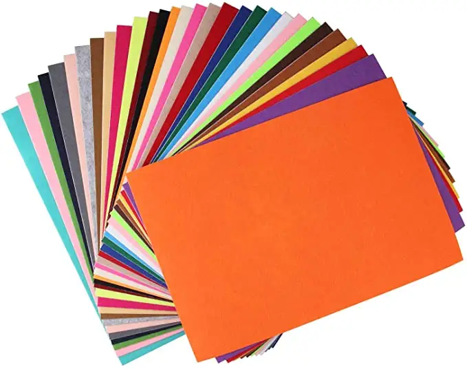 A4 Sentiu Folha de Tecido Colorido Folha de Feltro para o Ofício DIY e Esteiras 8x12 polegadas (20cm X 30cm) suporte adesivo