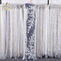 Vente directe d'usine mariée dentelle broderie haute qualité dentelle florale tissu perle Tulle tissu mariée dentelle tissu