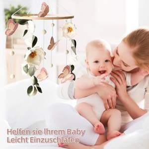 Mobile <span class=keywords><strong>per</strong></span> Culla di Alta Qualità con Fiori in Feltro e Farfalle, Regalo <span class=keywords><strong>per</strong></span> Bambini e Bambine, Decorazione Sospesa <span class=keywords><strong>per</strong></span> Cameretta - Product Image 6