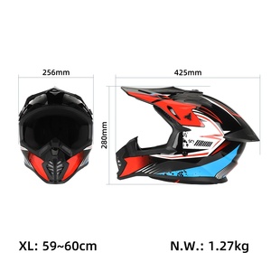 Casque tout-terrain rouge éclatant pour la course, casque de moto tout-terrain rouge vif pour trottinette électrique et vélo électrique, casque de motocross, casque de moto tout-terrain - Entrepôt UE - Product Image 3