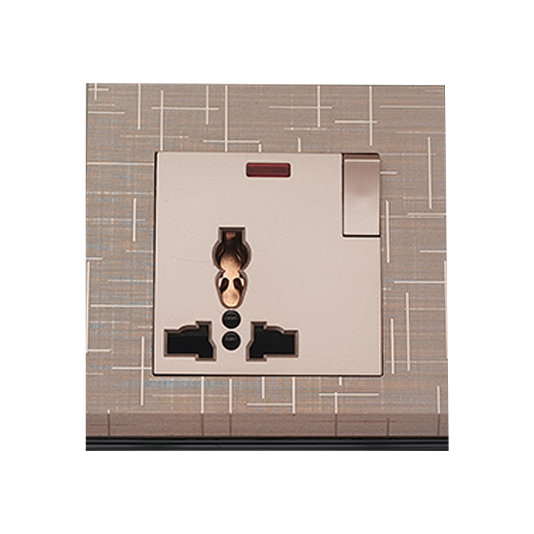 UK Standard Multi 15A/16A With Neon 1Gang Wall Switches Socket Power Electrical Gold Brush Meteor Rain Series Wall Switches