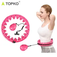 TOPKO inteligente ponderada ajustável destacável massagem brilho hoola hula hoops fabrica casa bicicleta de exercício magnética anel para as mulheres