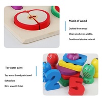Mainan Edukasi Dini Anak-anak, Mencocokkan Angka Buah, Menumpuk Bentuk Geometris Kayu, Mengenal Warna, Memancing, Montessori