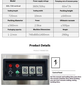 Système d'emballage sous vide professionnel à chambre unique 720II UK pour produits carnés avec technologie de scellage avancée - Product Image 3