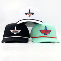 New Fashion Custom Rubber PVC Patch Logo 5 Panel Waterproof Polyester Sport Golf Hat Laser Cut Perforated Dad Rope Baseball Cap
