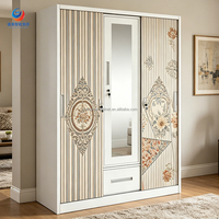 Armoire en acier au design italien moderne avec portes coulissantes, anti-rouille, montage rapide, placard autoportant pour chambre à coucher