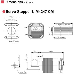 Moteur pas à pas servo UIM4247CM 24-48VDC 1.68A NEMA 17 avec encodeur intégré et contrôle en boucle fermée - Product Image 4
