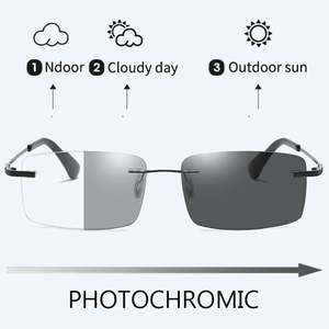 Gafas de Lectura Fotocromáticas Multifocales Progresivas Anti-Luz Azul Sin Montura para Hombre, Moda 2025 - Product Image 2