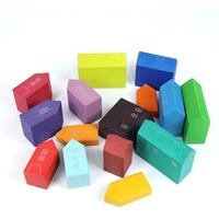 Arc-en-Ciel en bois maison Blocs de Triangle Usine Pyramide Faits À La Main Créatifs Correspondant Jouets Éducatifs Pour enfants