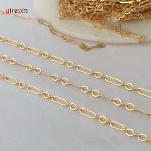 14k सोना भरा 3 + 1 पेपर क्लिप केबल रोलो चेन थोक रोल थोक सोने से भरा स्थायी गहने चेन निर्माता - Product Image 5