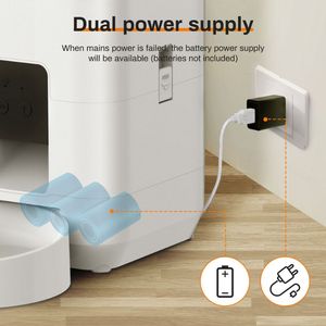 2L <strong>Automatic</strong> Smart <strong>Cat</strong> <strong>Feeder</strong> with Camera Night Vision 2.4G WiFi Modern Design Solid Pattern Plastic Material LCD Display - Product Image 3