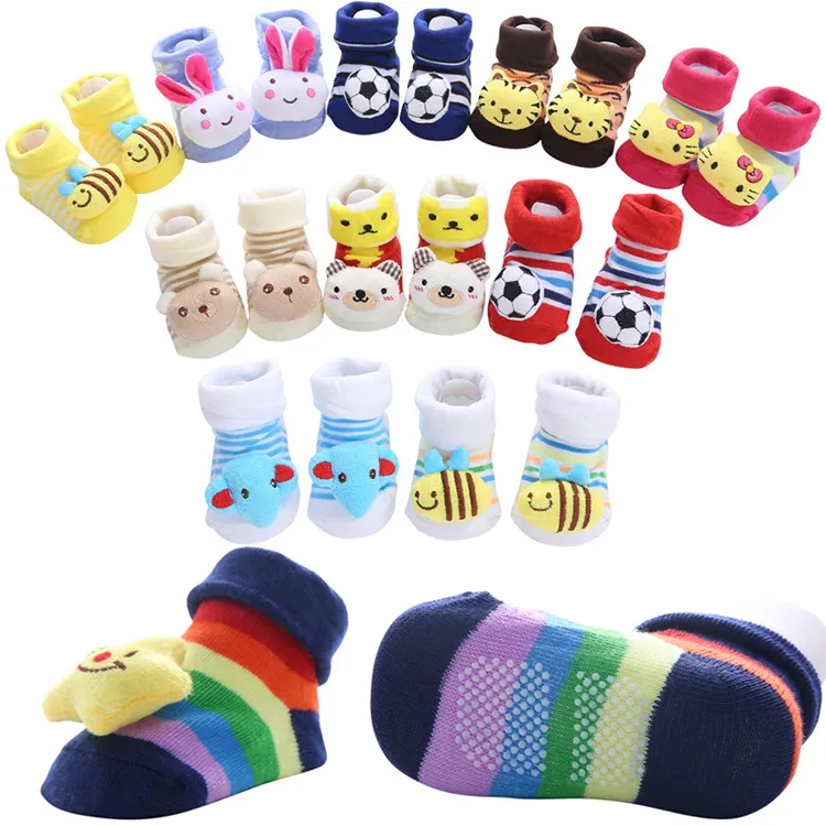 Autumn Winter Baby Girls Socks Newborn Baby Socks Infant Anti Slip Soft Cotton Floor Cartoon Animal Sock