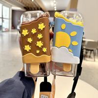 Gourde portable pour enfants en forme de bâtonnet de glace, 300 ml, sans BPA, réutilisable, avec paille, pour l'école et les voyages