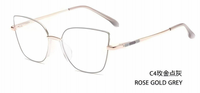 Vente en gros de montures de lunettes optiques en métal, forme œil de chat, légères, élégantes, solides, à monture complète, durables, pour femmes, nouveau modèle