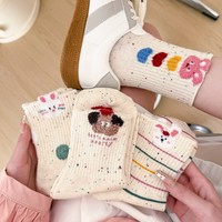 Chaussettes mi-mollet décontractées antidérapantes pour femmes en pur coton, style dessin animé lapin mignon, avec fil à pois et design personnalisé - Zhuji Sock Industry