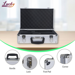 Estuche de Herramientas de Aluminio Plateado, Caja de Herramientas de Aluminio con Logotipo Personalizado Serigrafiado, Maletín de Aluminio Portátil con Espuma Precortada - Product Image 1