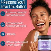 Beurre Corporel Hydratant au Magnésium Pur à 100% (Huile de Magnésium) 4oz Lavande pour Améliorer le Sommeil et Hydrater la Peau, à l'Huile Essentielle pour la Nuit