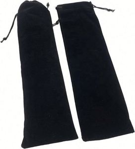 Pochette de protection en velours noir avec cordon de serrage pour éventail, bijoux, mariage, fête, articles promotionnels - Product Image 4