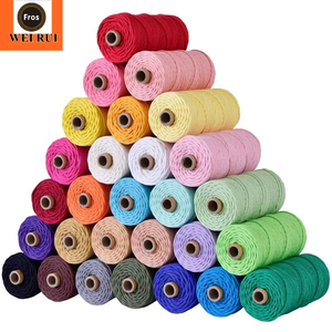 Dây macrame sợi tự nhiên <span class=keywords><strong>3MM</strong></span>, dây thừng cotton xoắn, chỉ cotton làm dây macrame, dùng cho mây đan có linh hồn - Product Image 1