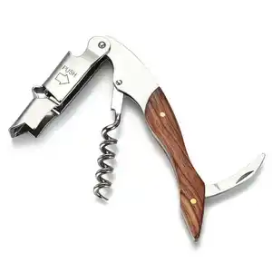 FSE Wooden Handle Waiters Wine Opener Corkscrew Opener Wood Waiters Corkscrew