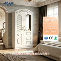 Armoire moderne en acier à 2 portes avec miroir, armoire de chambre en métal blanc pour rangement domestique, hauteur 1800 mm, vente en gros usine