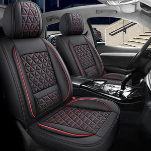 Cubierta de asiento de coche universal de <span class=keywords><strong>5</strong></span> asientos conjunto completo cojín de asiento de coche delantero y trasero impermeable de piel sintética de lujo - Product Image 3