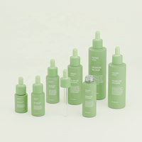 Botol Kosmetik Custom 15ml 20ml 25ml 30ml 50ml Botol Kaca Mewah dengan Pipet dan Cetak UV untuk Minyak Pembersih Makeup OEM