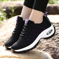 Chaussures de danse professionnelles respirantes pour femmes, tige en tissu extensible, semelle en PU avec coussin d'air, légères et antichoc