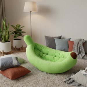 سرير كلاب قابل للفصل والغسل على شكل موزة كرتونية، سرير حيوانات أليفة ناعم ومريح - Product Image 4