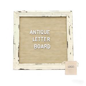 Petit tableau en feutre 12x5 avec 356 lettres, chiffres et symboles, mini tableau de messages modifiable avec cadre en bois, cadre rustique - Product Image 5