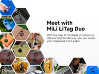 MiLi LiTag Duo, Etiqueta Inteligente de Doble Sistema, Funciona con Find My de Google, Rastreo GPS para Dispositivos, Resistente al Agua IPX65