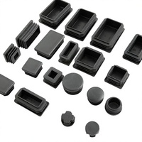 Embout coulissant carré en plastique noir pour tubes carrés, bouchons en polyéthylène pour tubes carrés, embouts de finition pour tubes de meubles, embouts pour pieds de chaise